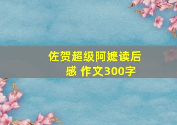 佐贺超级阿嬷读后感 作文300字